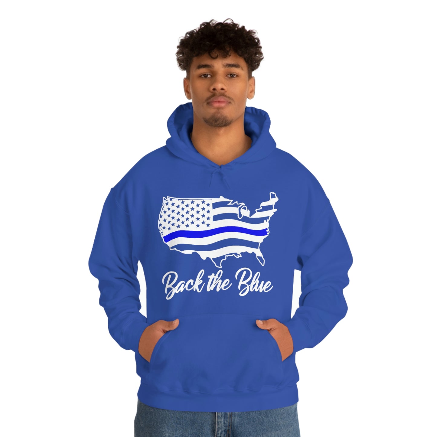 BACK THE BLUE (Unisex Heavy Blend™ Hoodie)