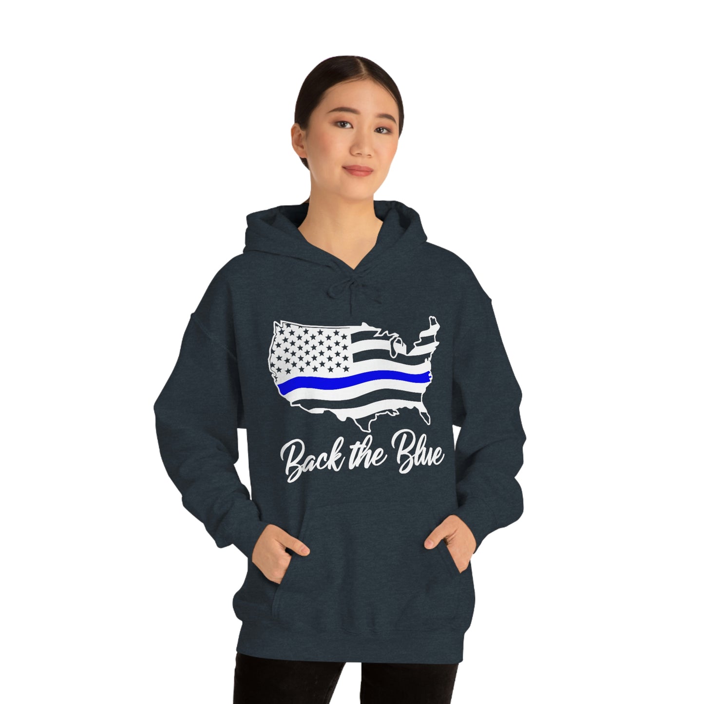 BACK THE BLUE (Unisex Heavy Blend™ Hoodie)