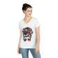 AMERICAN MOM (Ladies' V-Neck T-Shirt)