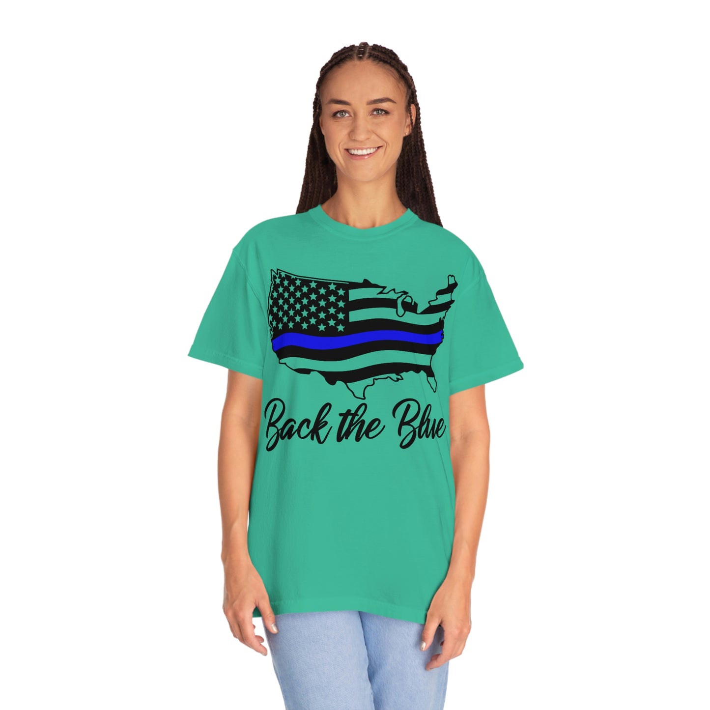 BACK THE BLUE (Unisex Garment-Dyed T-shirt)