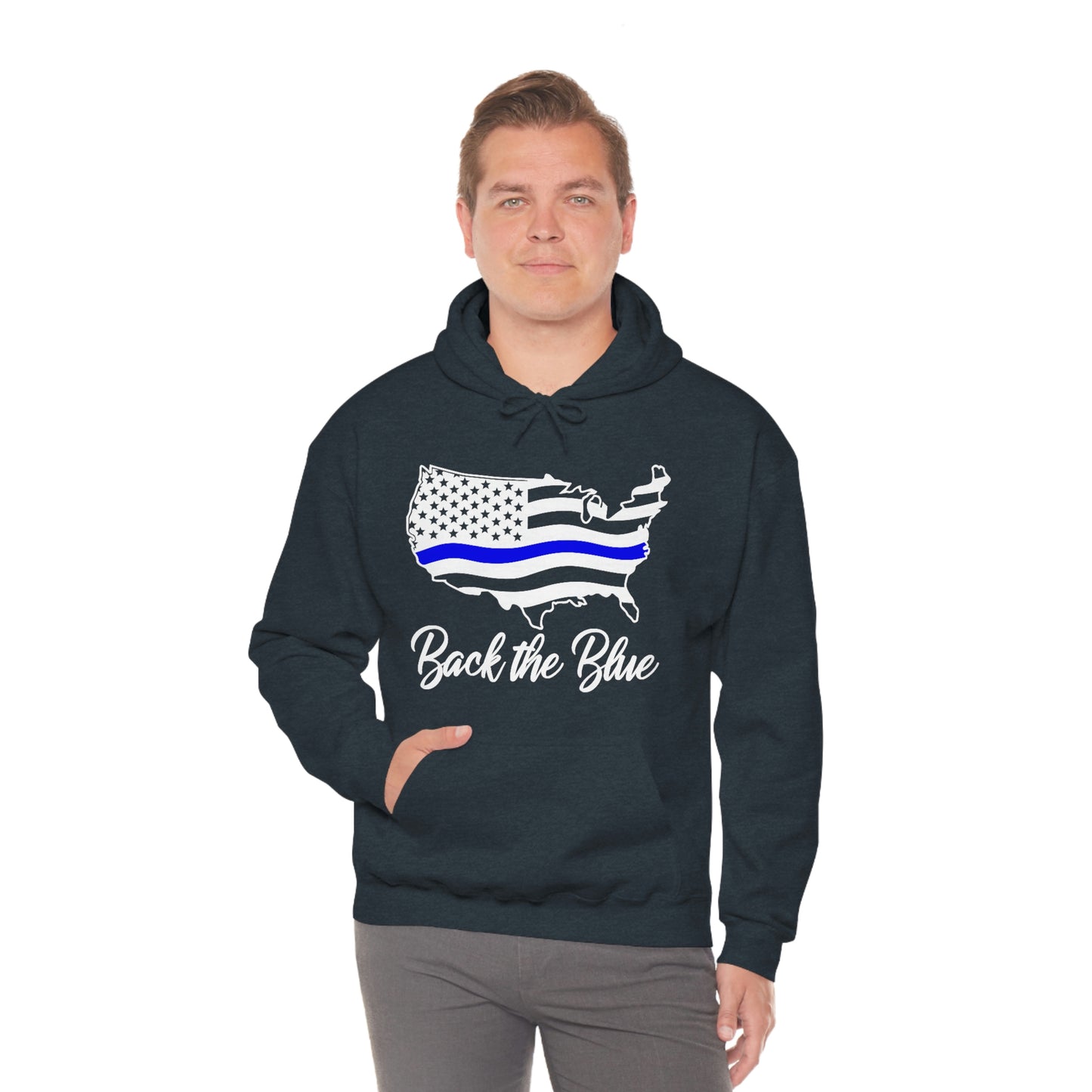 BACK THE BLUE (Unisex Heavy Blend™ Hoodie)