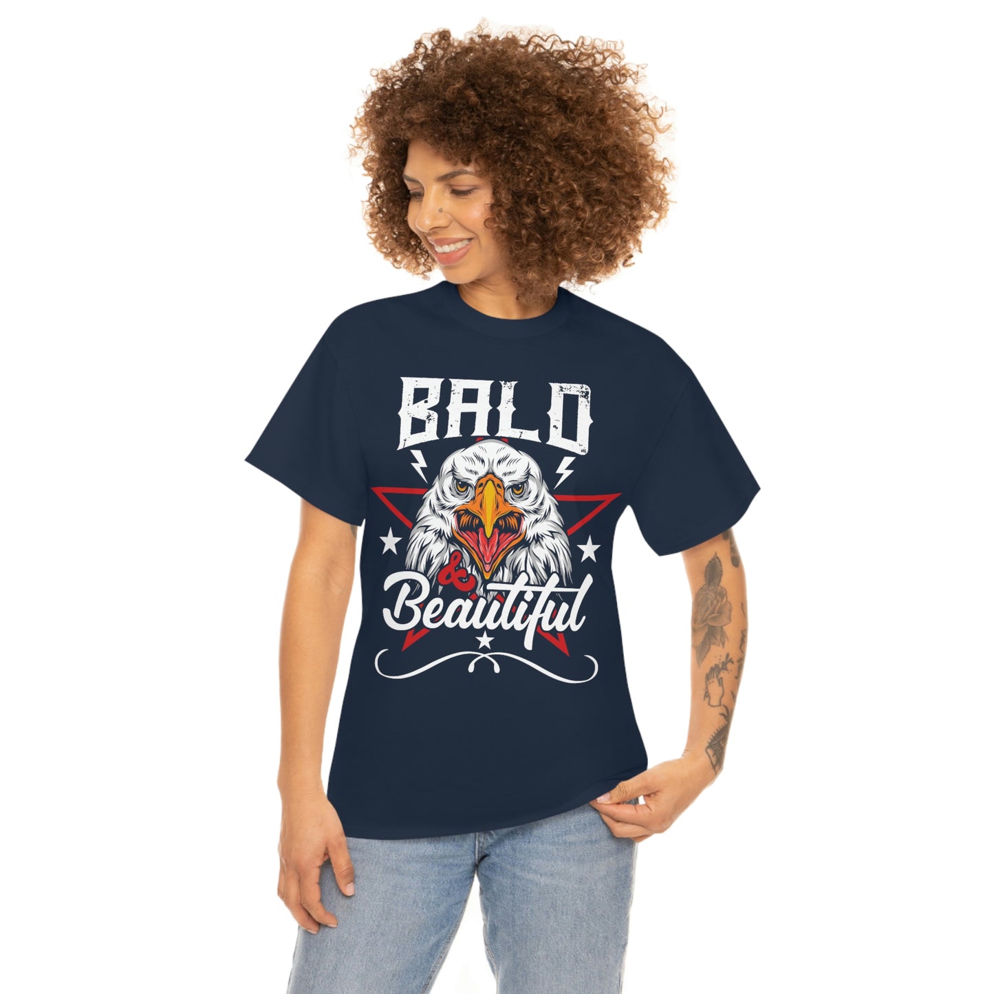 BALD & BEAUTIFUL EAGLE (Unisex Heavy Cotton Tee)