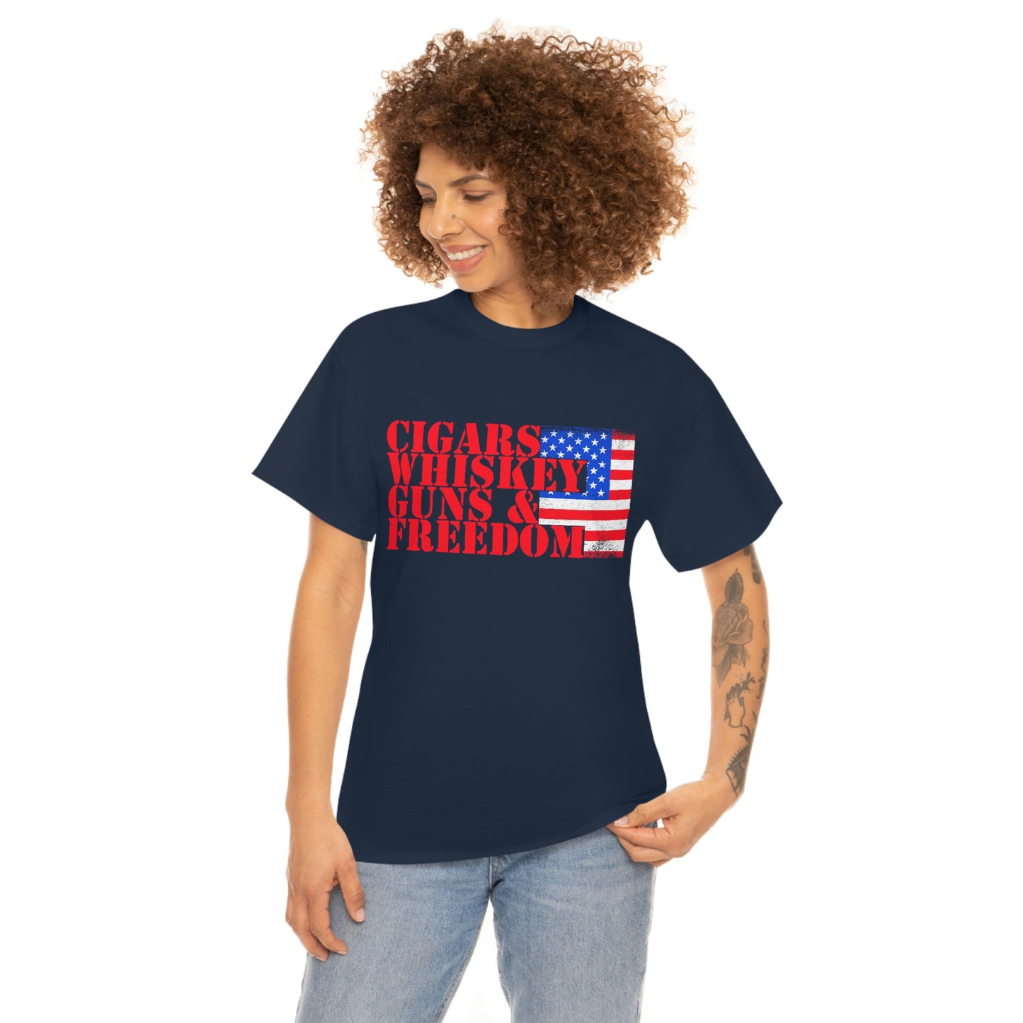 CIGARS, WHISKEY, GUNS & FREEDOM (Unisex t-shirt)