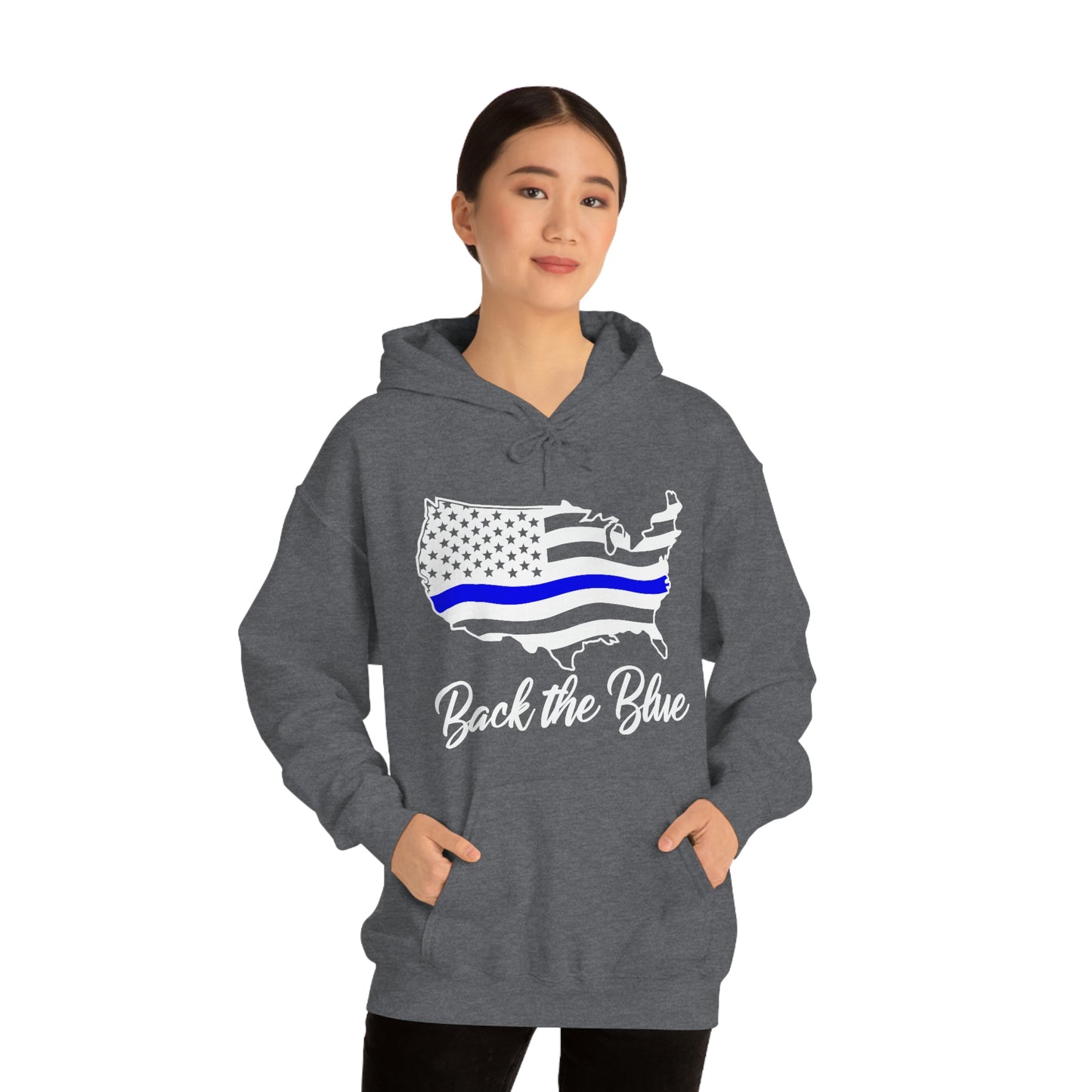 BACK THE BLUE (Unisex Heavy Blend™ Hoodie)