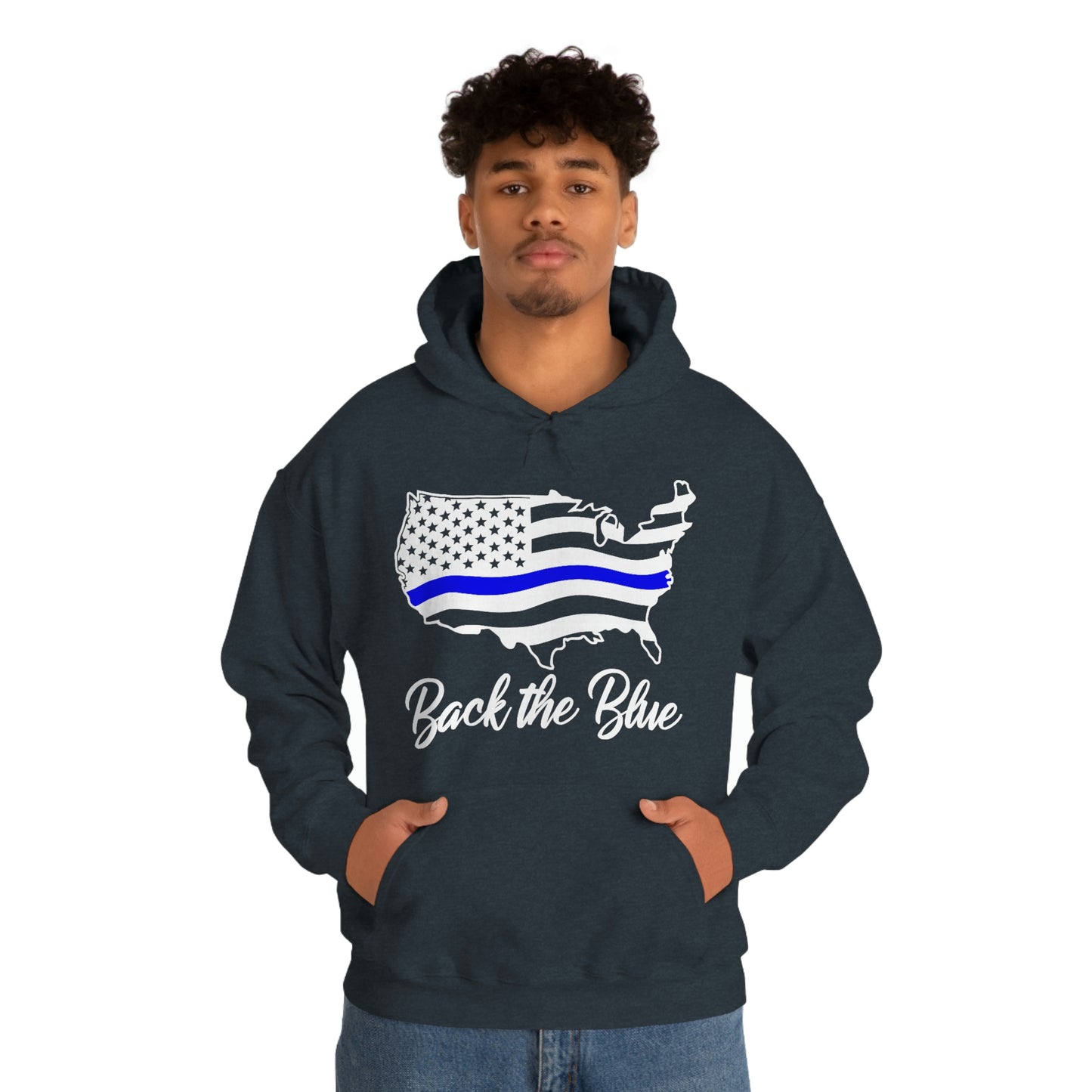 BACK THE BLUE (Unisex Heavy Blend™ Hoodie)