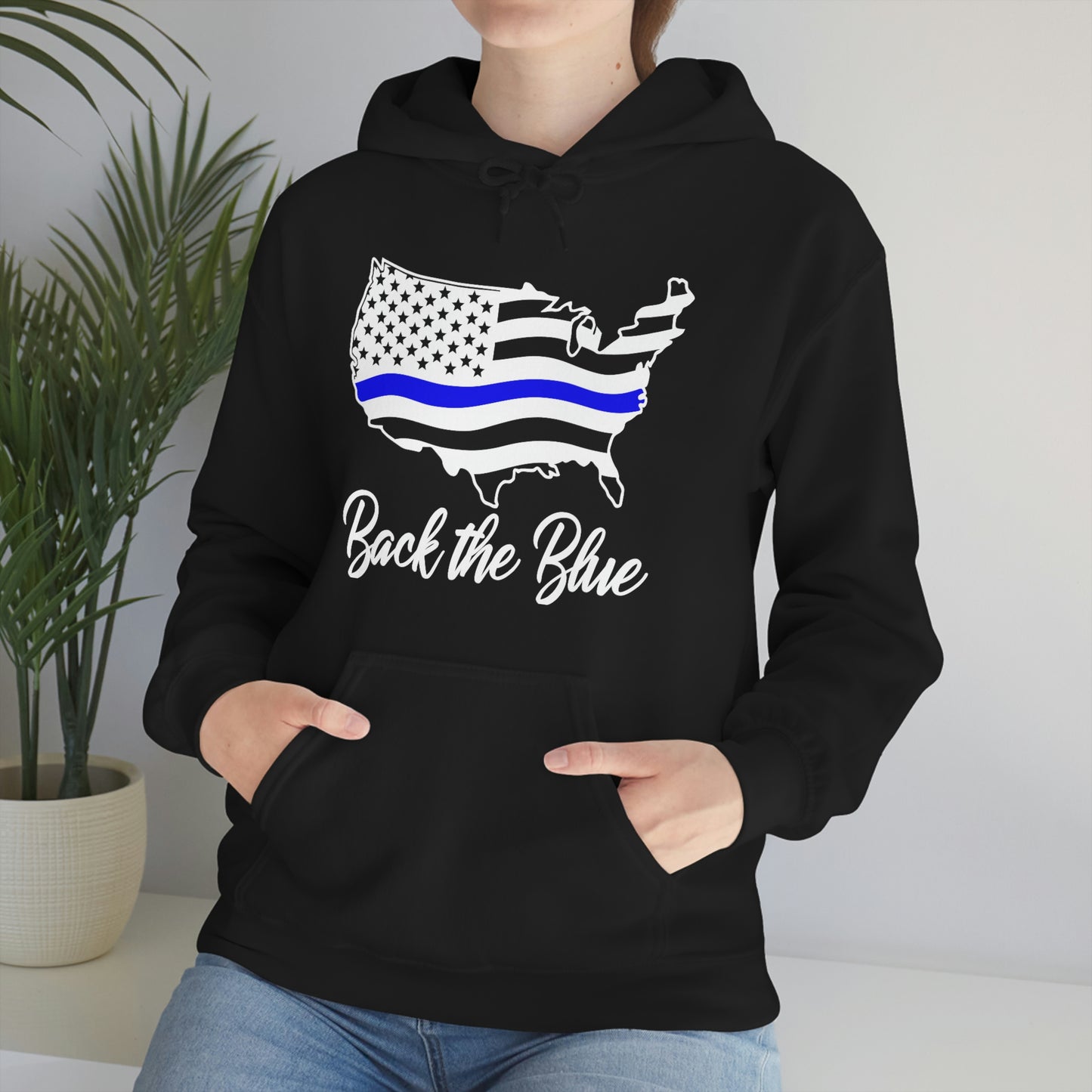 BACK THE BLUE (Unisex Heavy Blend™ Hoodie)