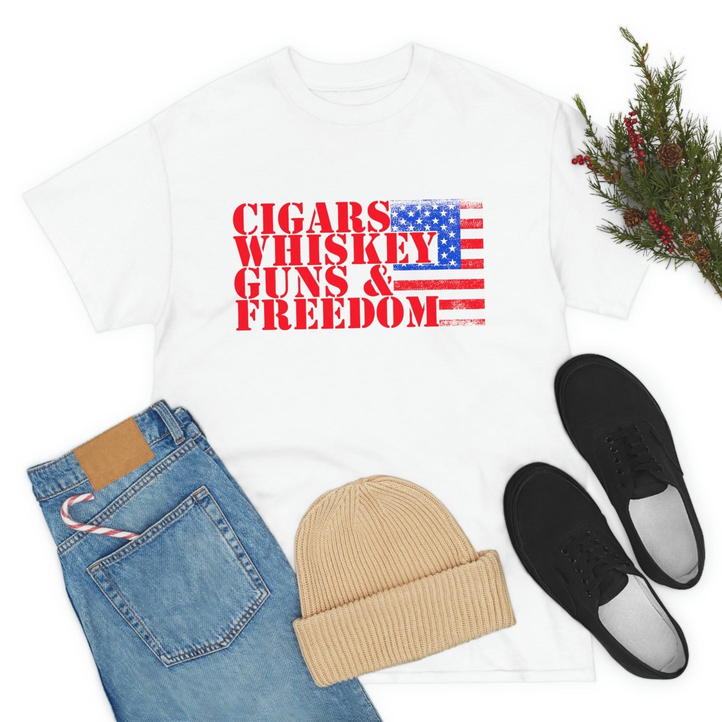 CIGARS, WHISKEY, GUNS & FREEDOM (Unisex t-shirt)