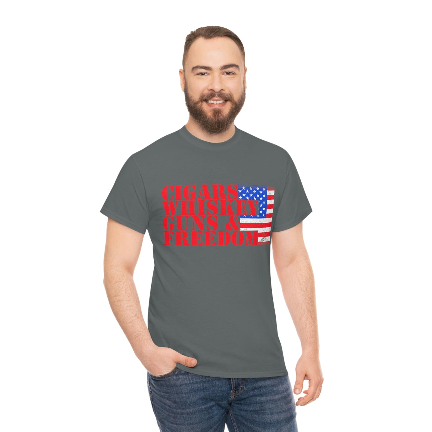 CIGARS, WHISKEY, GUNS & FREEDOM (Unisex t-shirt)