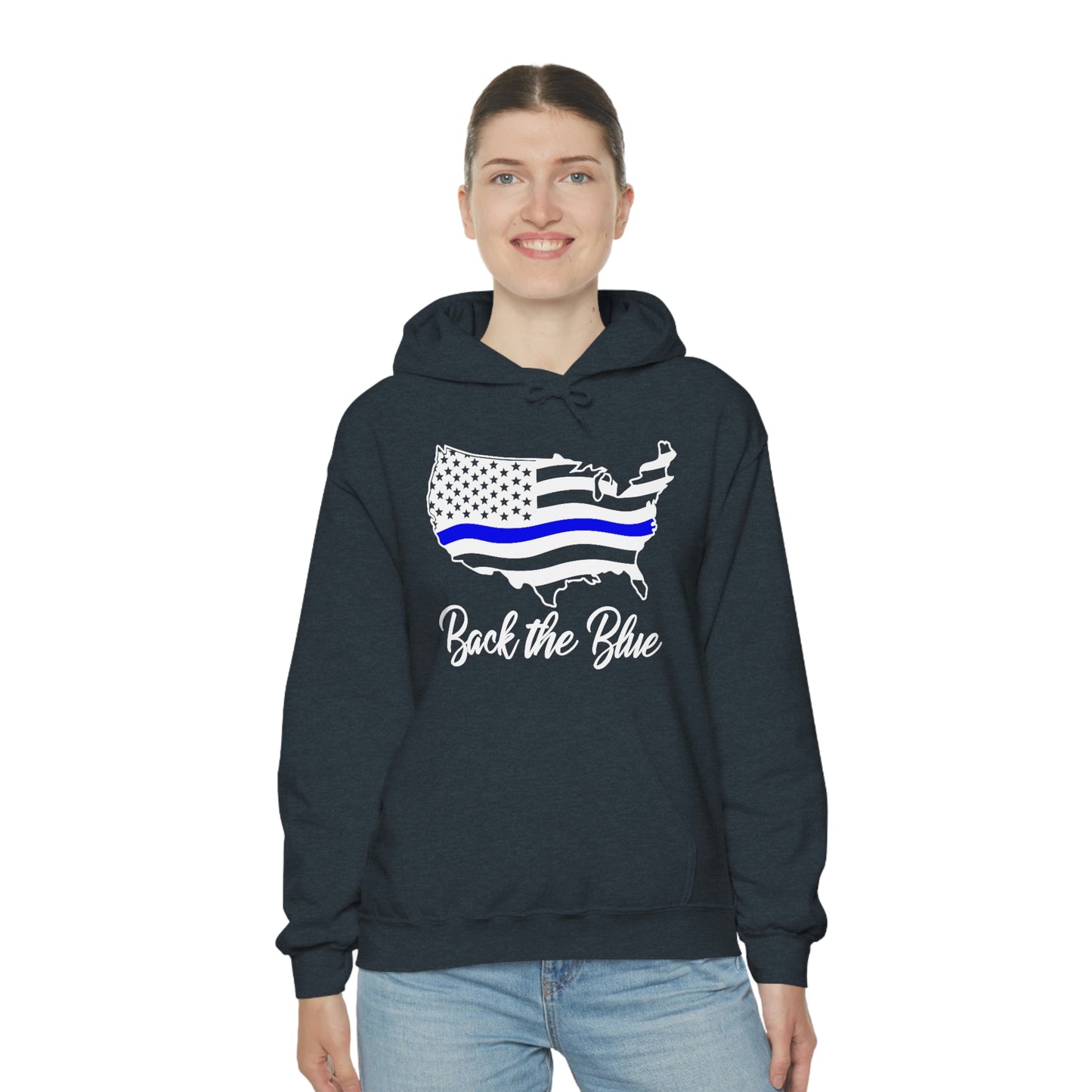 BACK THE BLUE (Unisex Heavy Blend™ Hoodie)