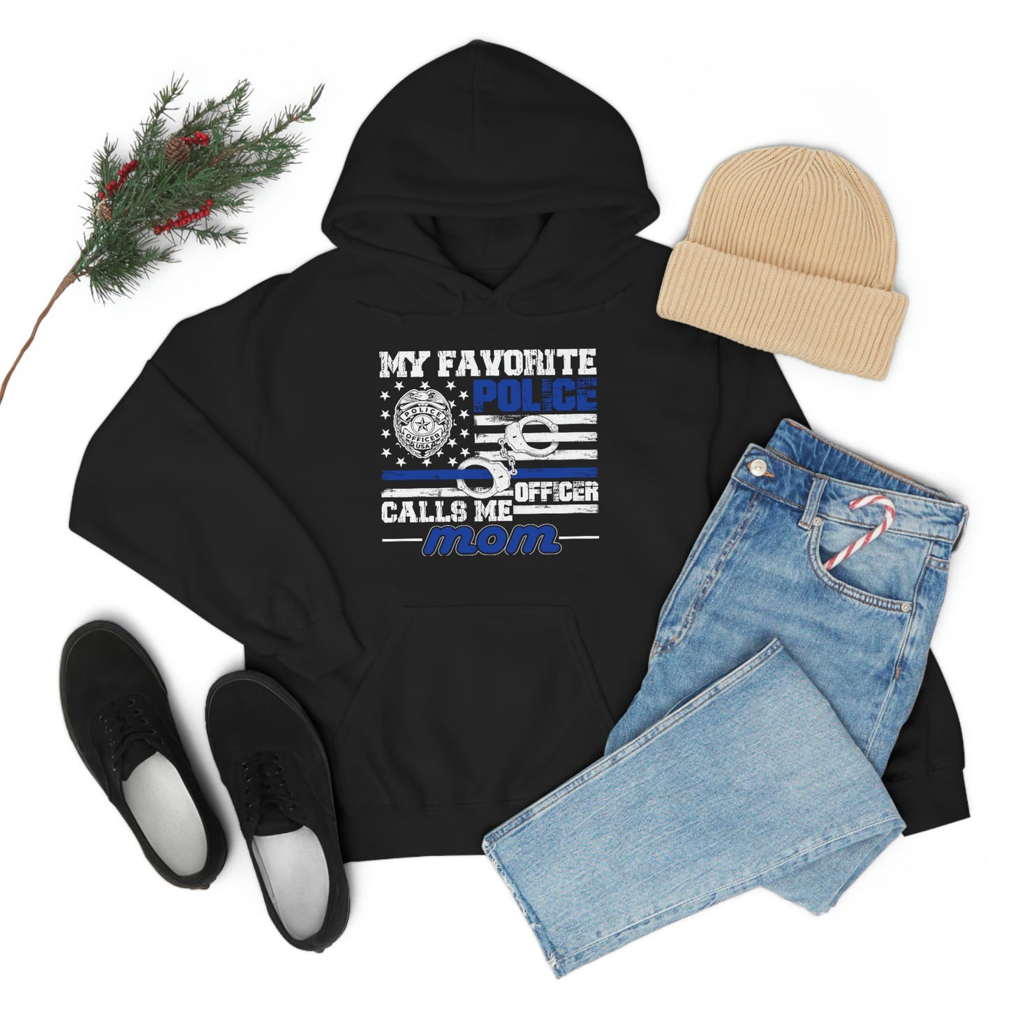 FAVORITE POLICE OFFICER CALLS ME MOM (Unisex Heavy Blend Hoodie)