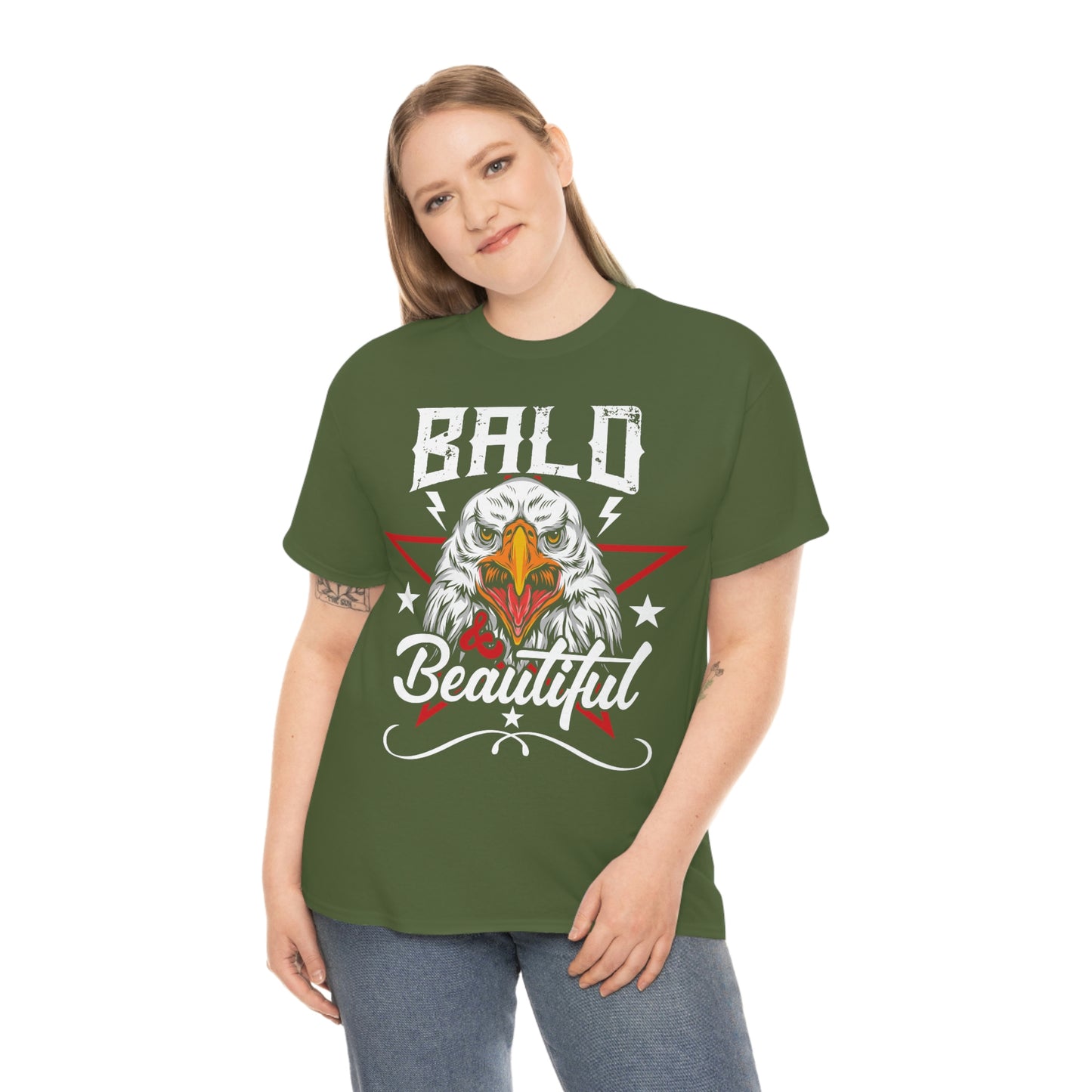 BALD & BEAUTIFUL EAGLE (Unisex Heavy Cotton Tee)