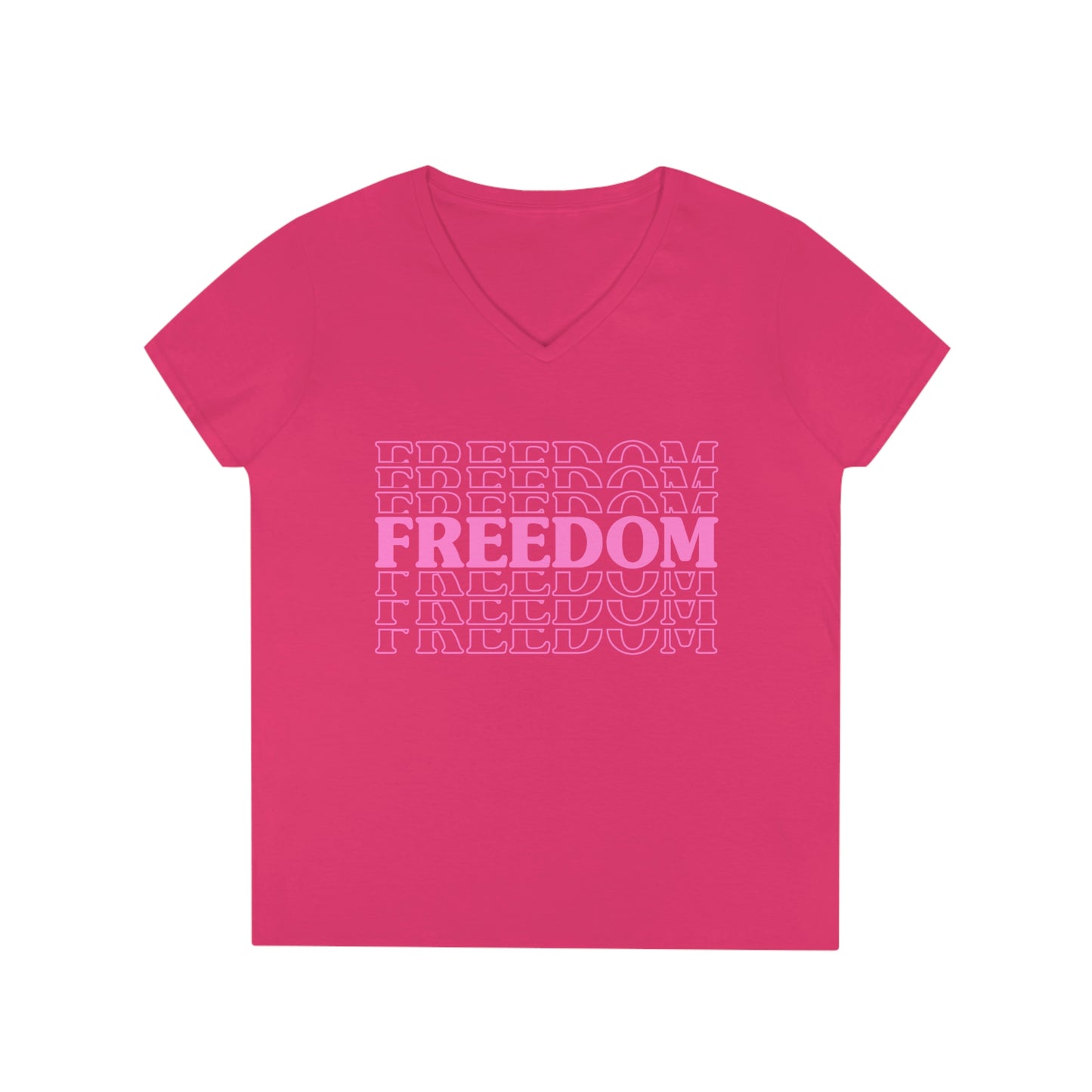 FREEDOM FREEDOM FREEDOM (Ladies' V-Neck T-Shirt)