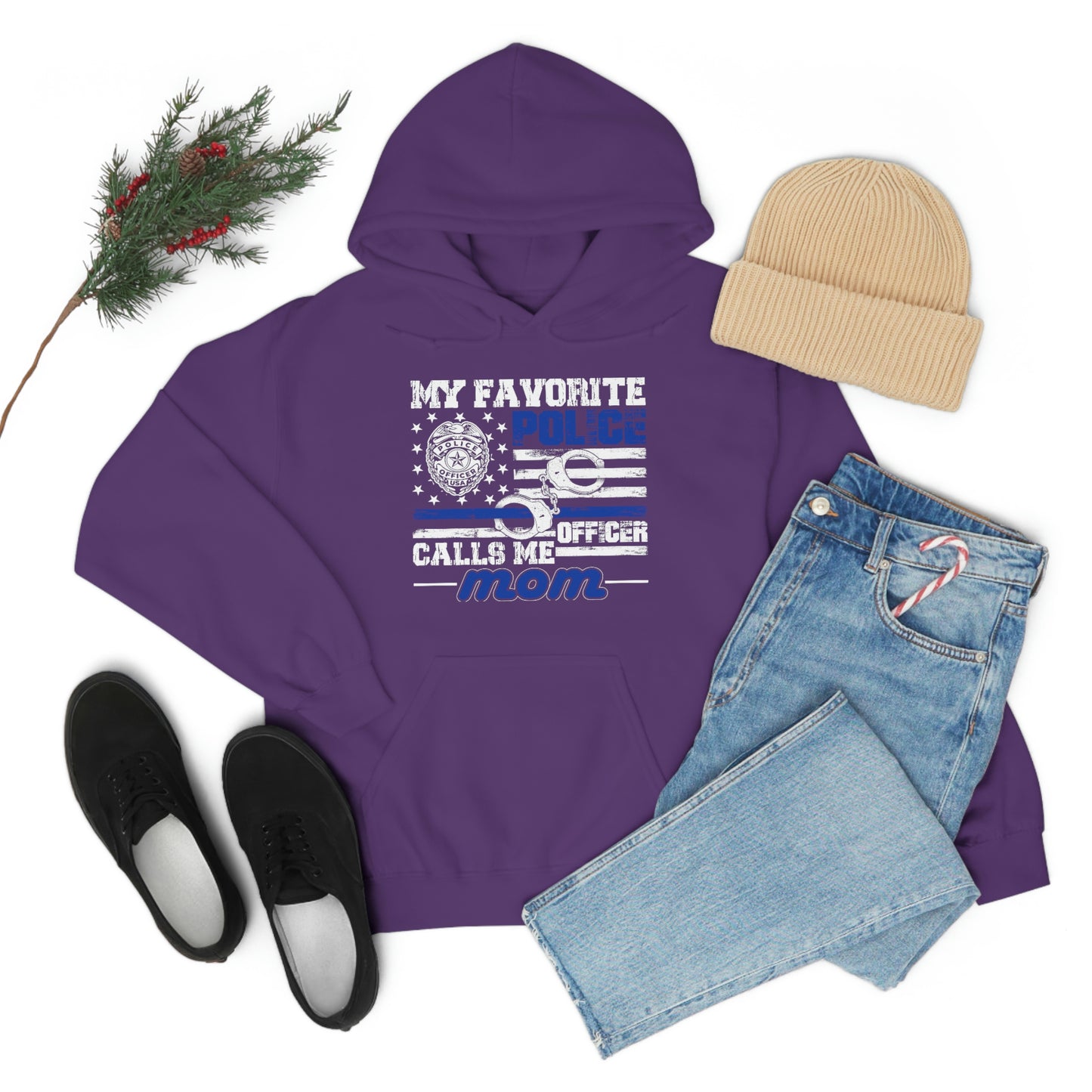 FAVORITE POLICE OFFICER CALLS ME MOM (Unisex Heavy Blend Hoodie)