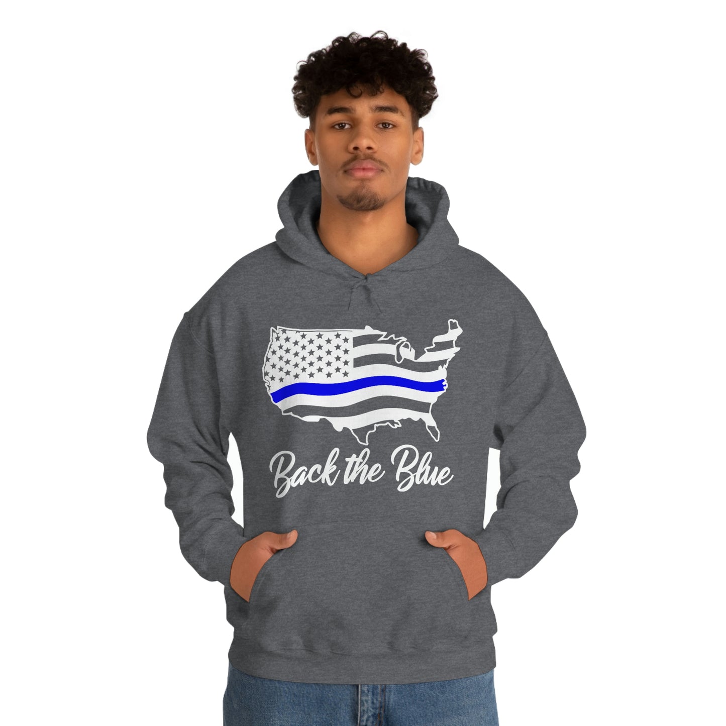 BACK THE BLUE (Unisex Heavy Blend™ Hoodie)