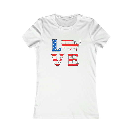 LOVE AMERICAN FLAG (Women's Favorite Tee)