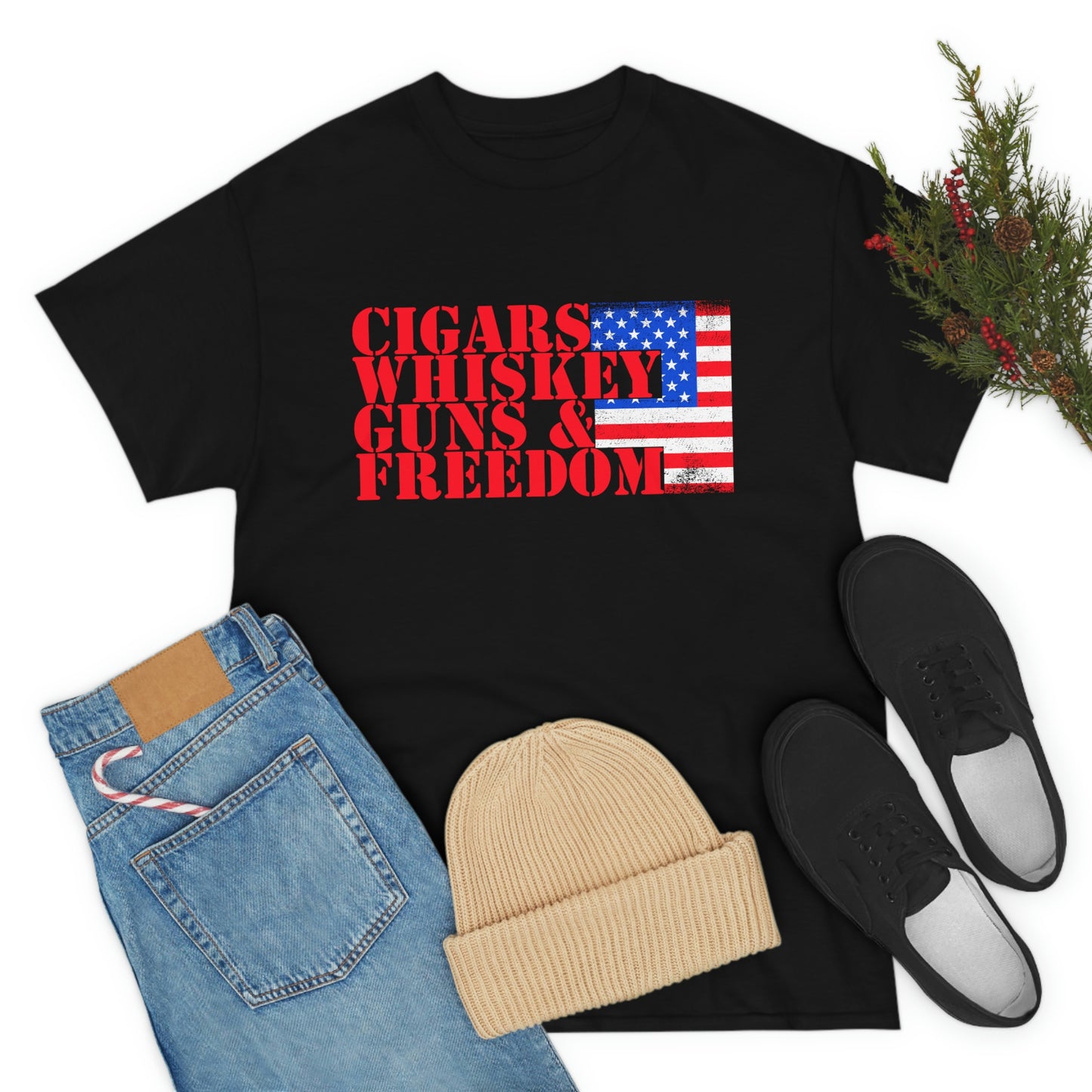 CIGARS, WHISKEY, GUNS & FREEDOM (Unisex t-shirt)