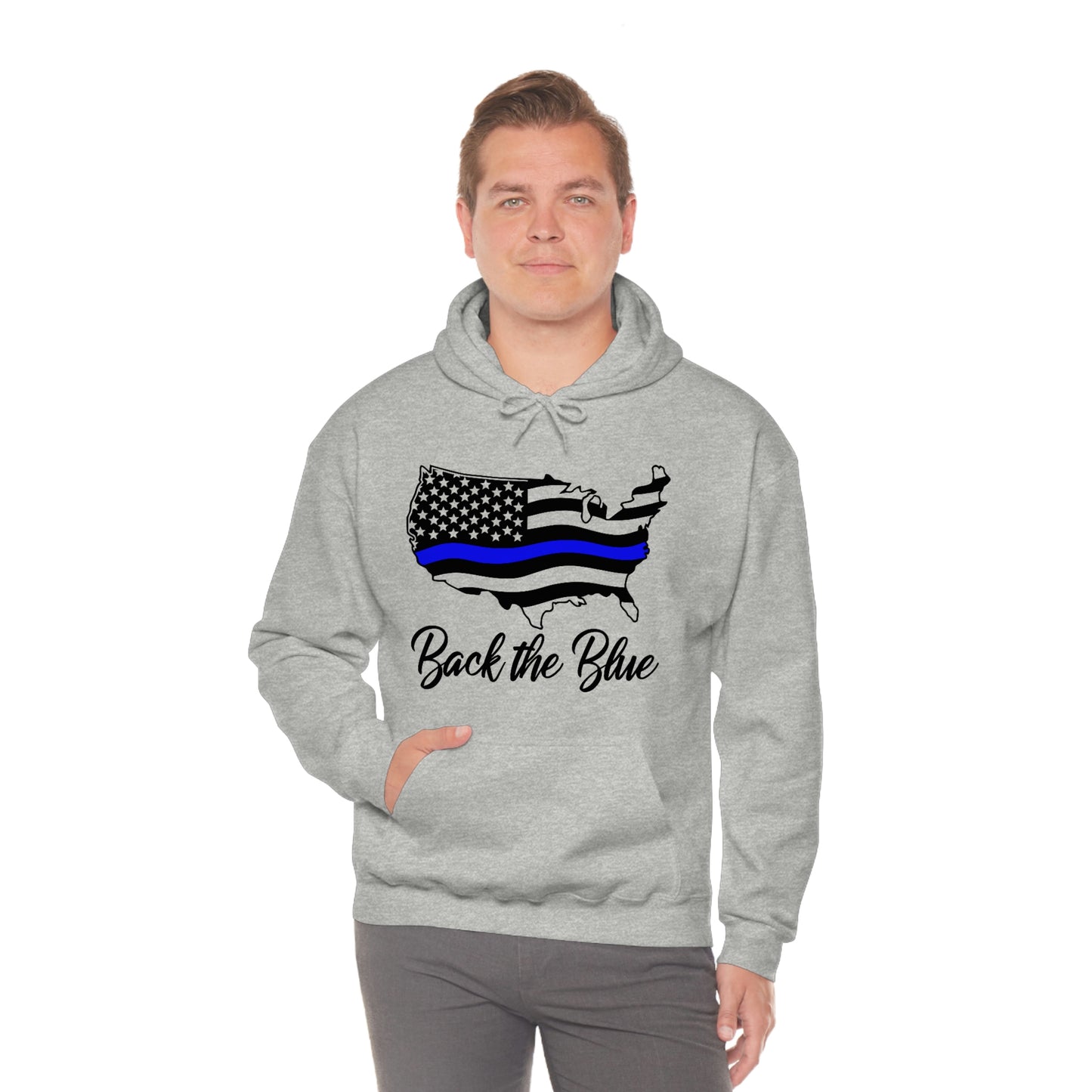 BACK THE BLUE (Unisex Heavy Blend™ Hoodie)