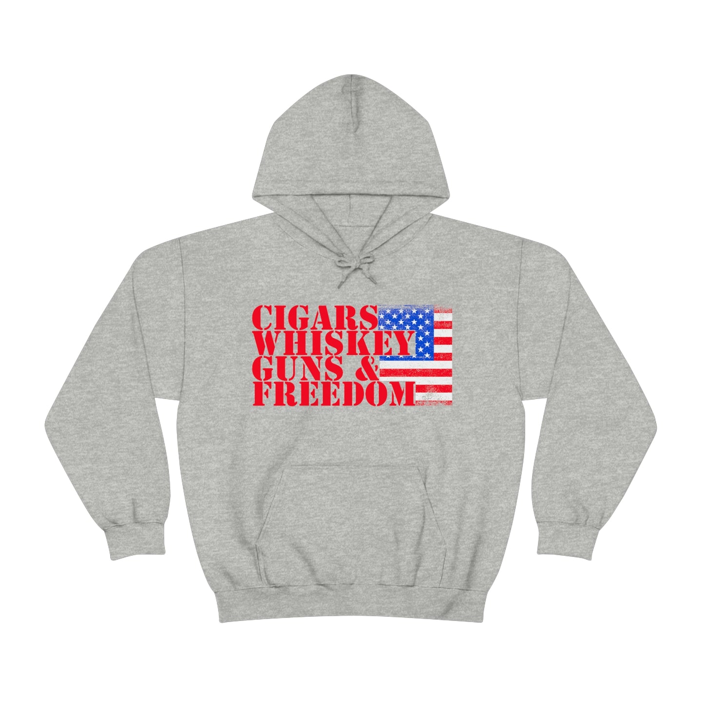 CIGARS, WHISKEY, GUNS & FREEDOM (Unisex Heavy Blend Hoodie)