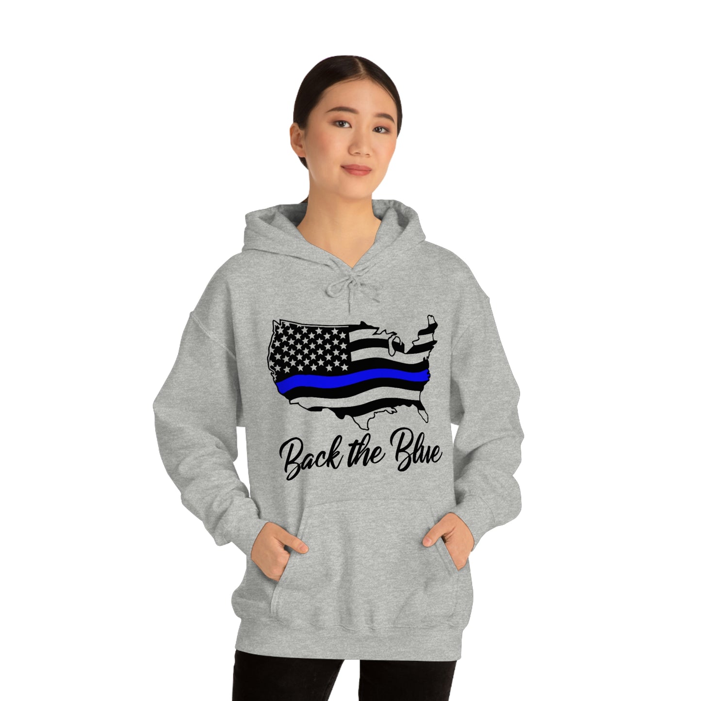 BACK THE BLUE (Unisex Heavy Blend™ Hoodie)