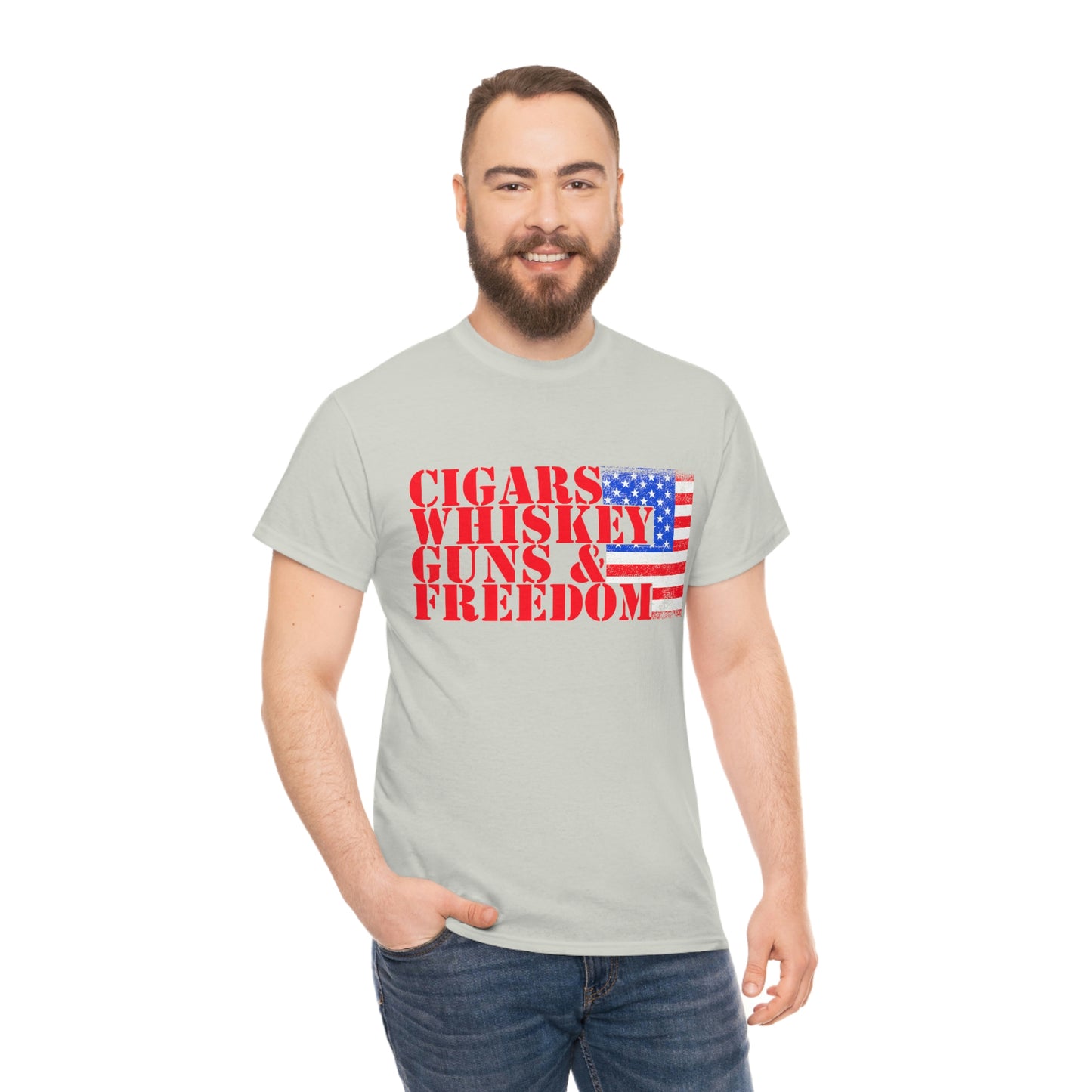 CIGARS, WHISKEY, GUNS & FREEDOM (Unisex t-shirt)