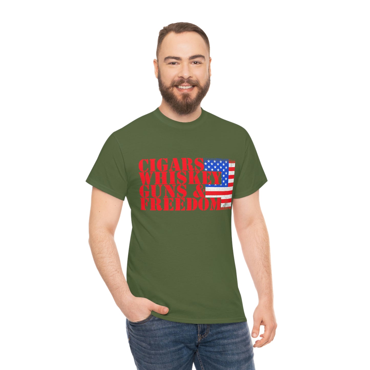 CIGARS, WHISKEY, GUNS & FREEDOM (Unisex t-shirt)