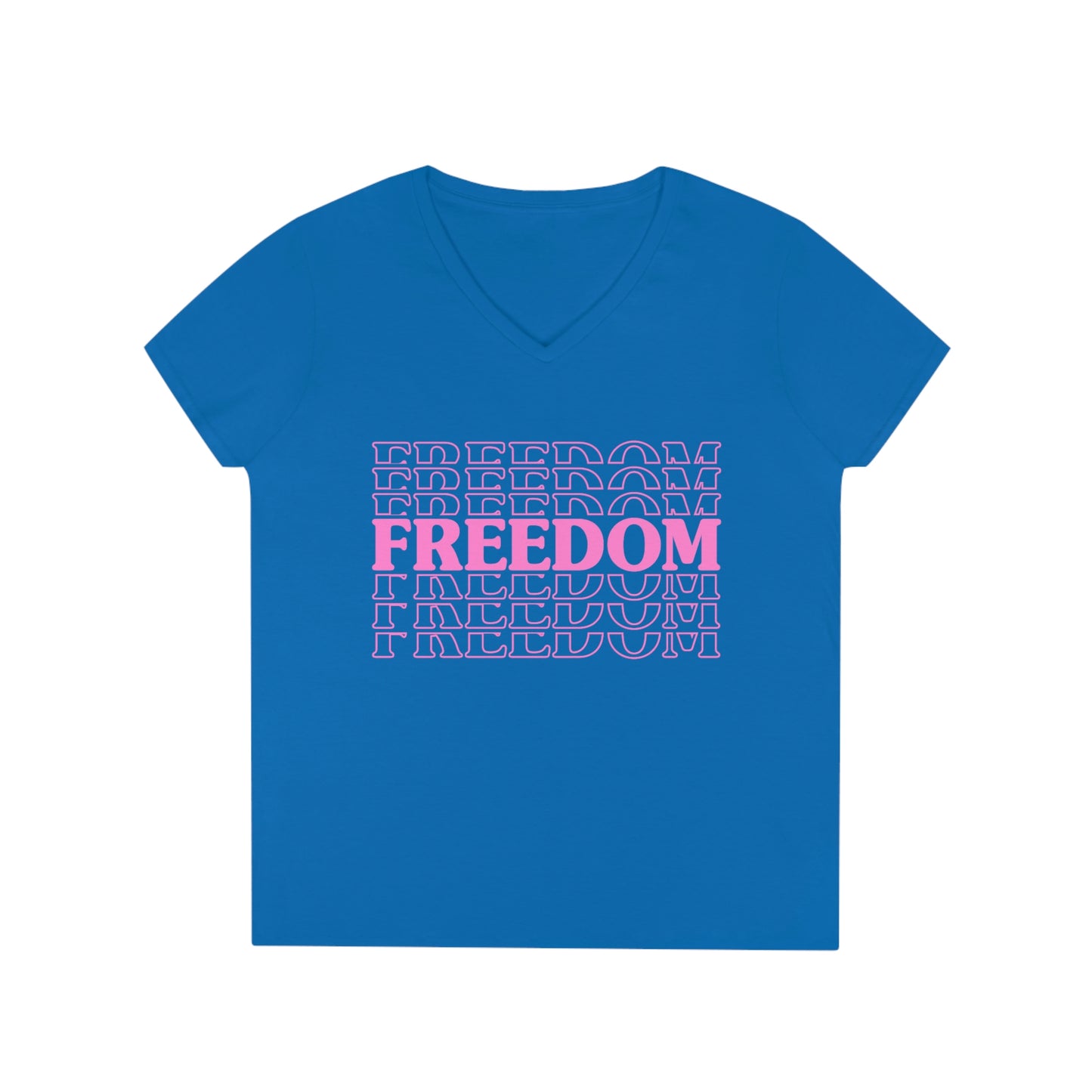 FREEDOM FREEDOM FREEDOM (Ladies' V-Neck T-Shirt)