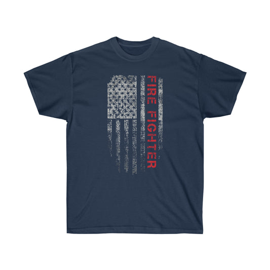 FIREFIGHTER STRESSED HANGING FLAG (Unisex Ultra Cotton Tee)