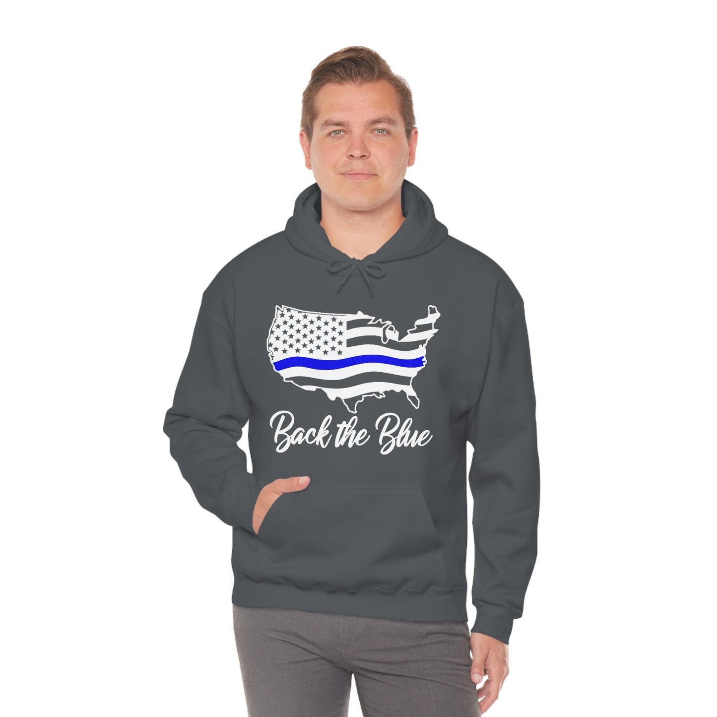 BACK THE BLUE (Unisex Heavy Blend™ Hoodie)