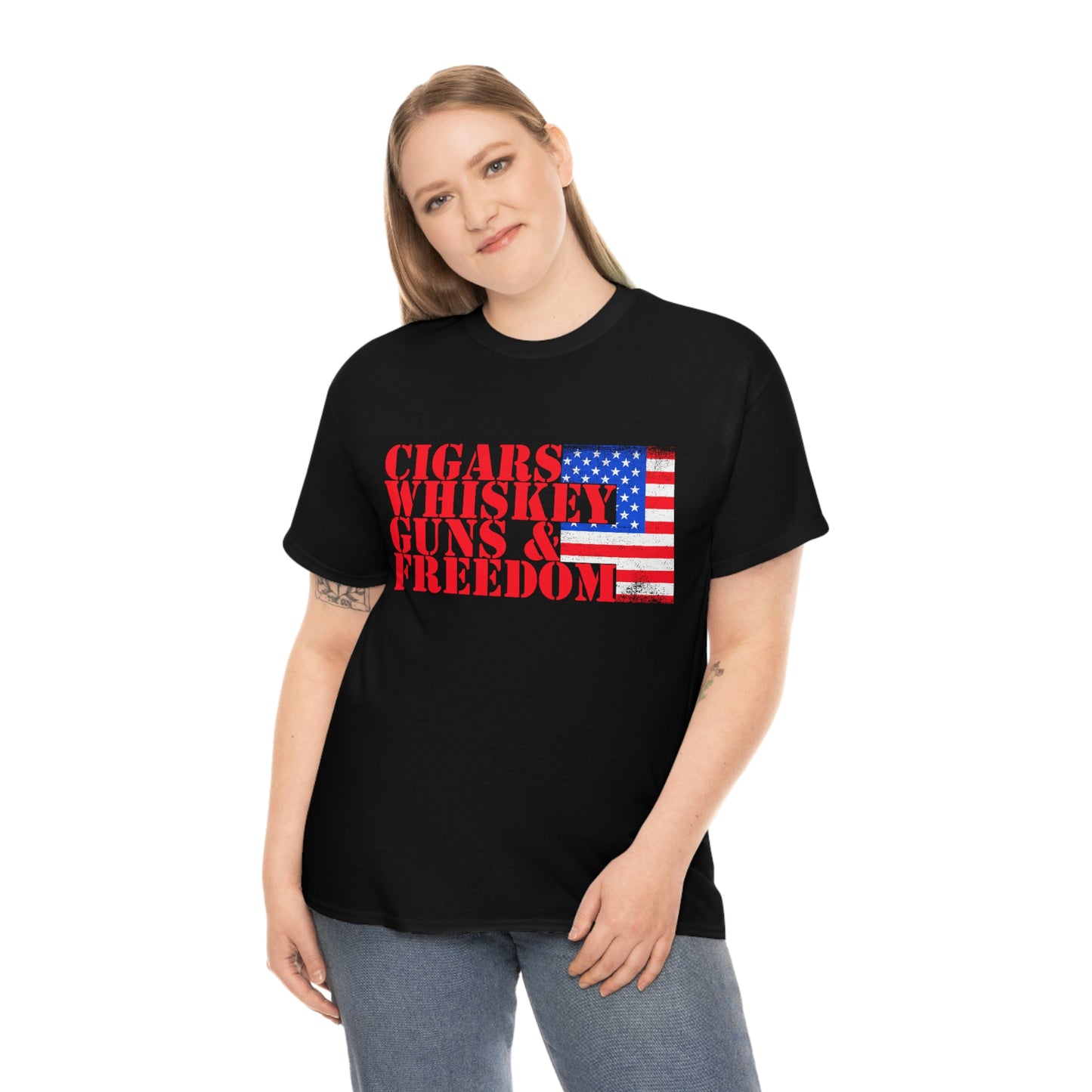 CIGARS, WHISKEY, GUNS & FREEDOM (Unisex t-shirt)