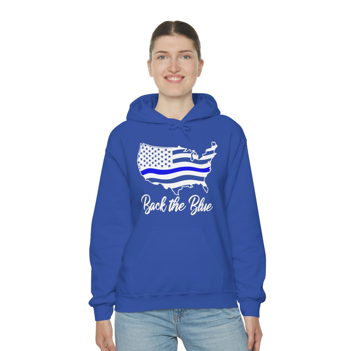 BACK THE BLUE (Unisex Heavy Blend™ Hoodie)