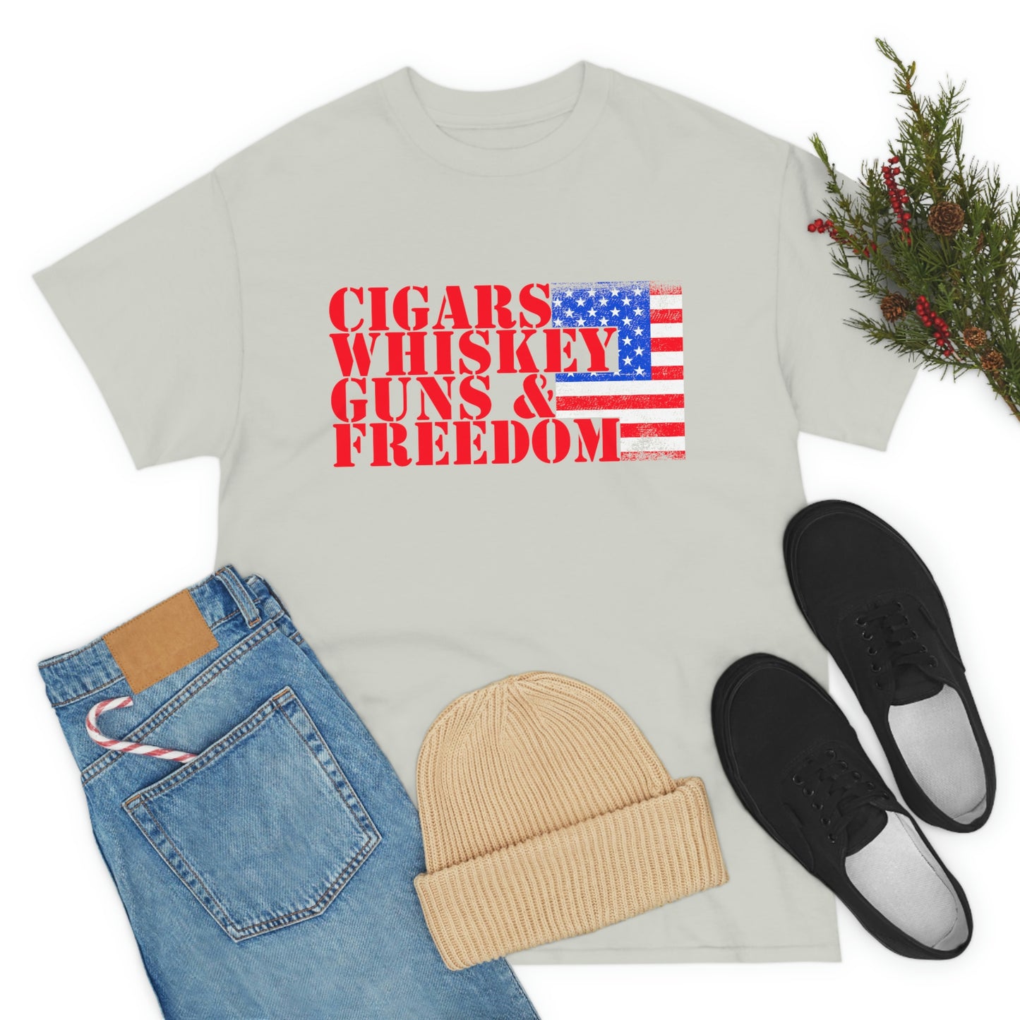 CIGARS, WHISKEY, GUNS & FREEDOM (Unisex t-shirt)