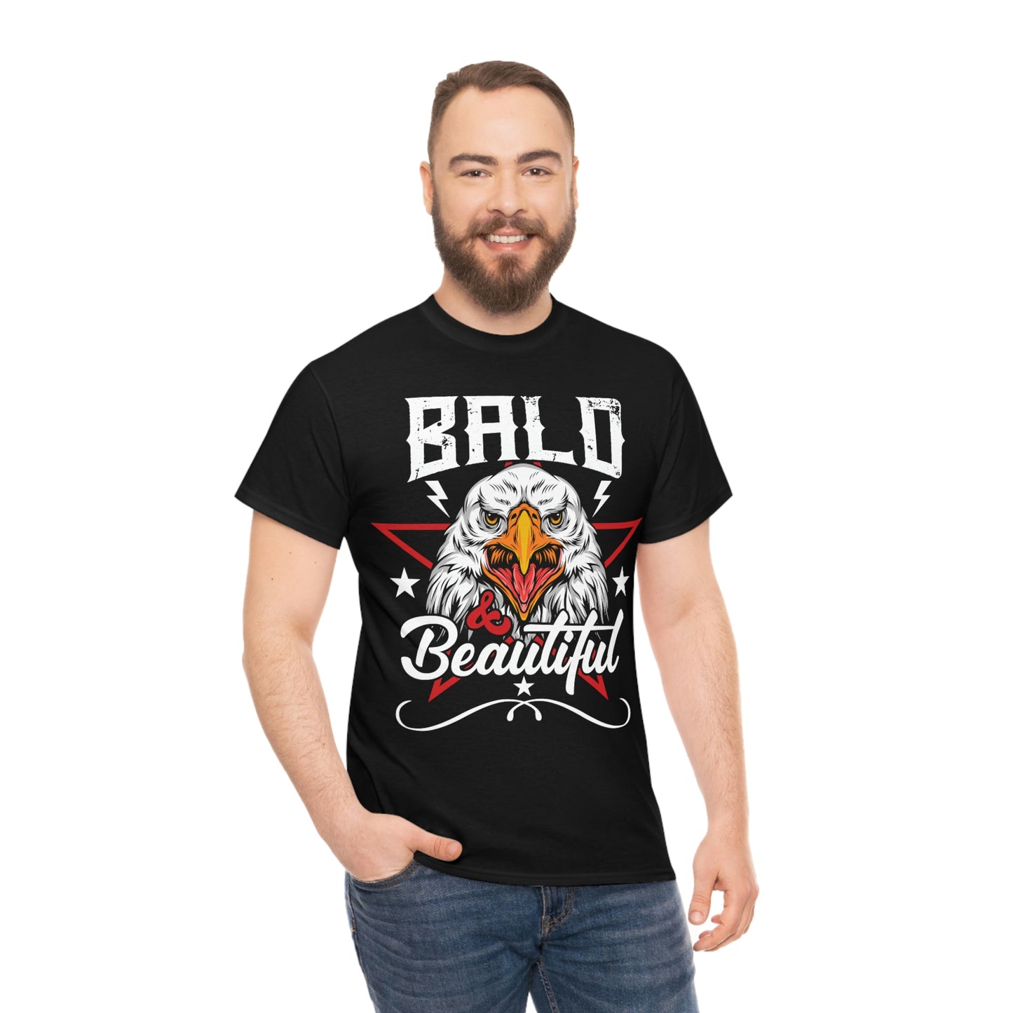 BALD & BEAUTIFUL EAGLE (Unisex Heavy Cotton Tee)