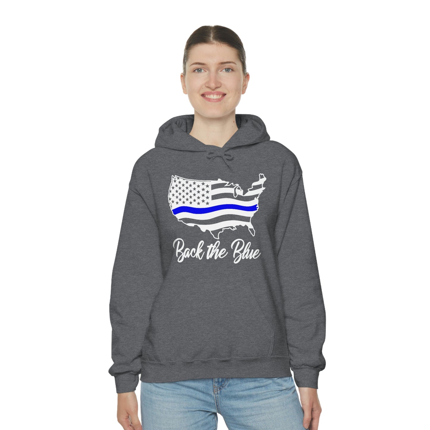 BACK THE BLUE (Unisex Heavy Blend™ Hoodie)