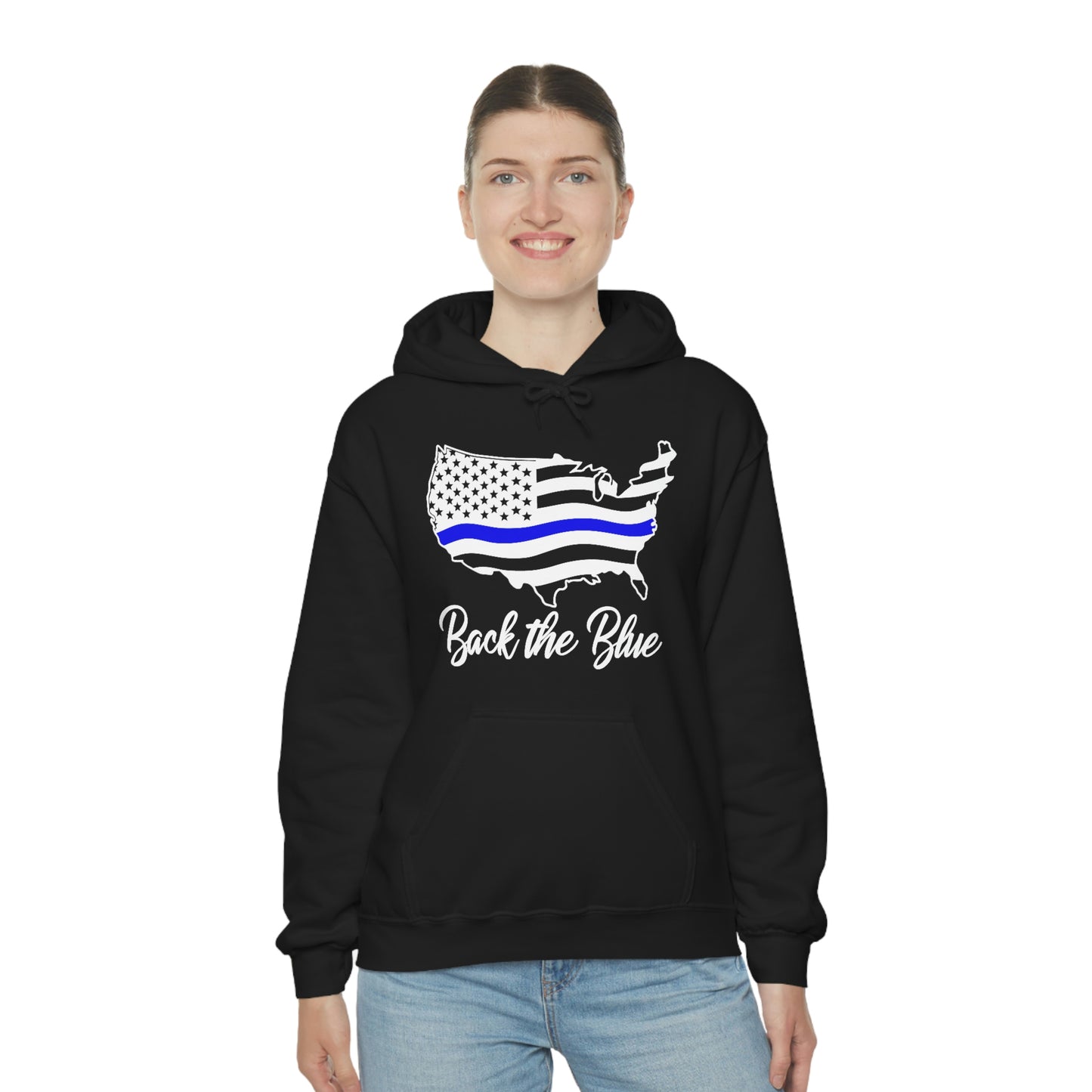 BACK THE BLUE (Unisex Heavy Blend™ Hoodie)