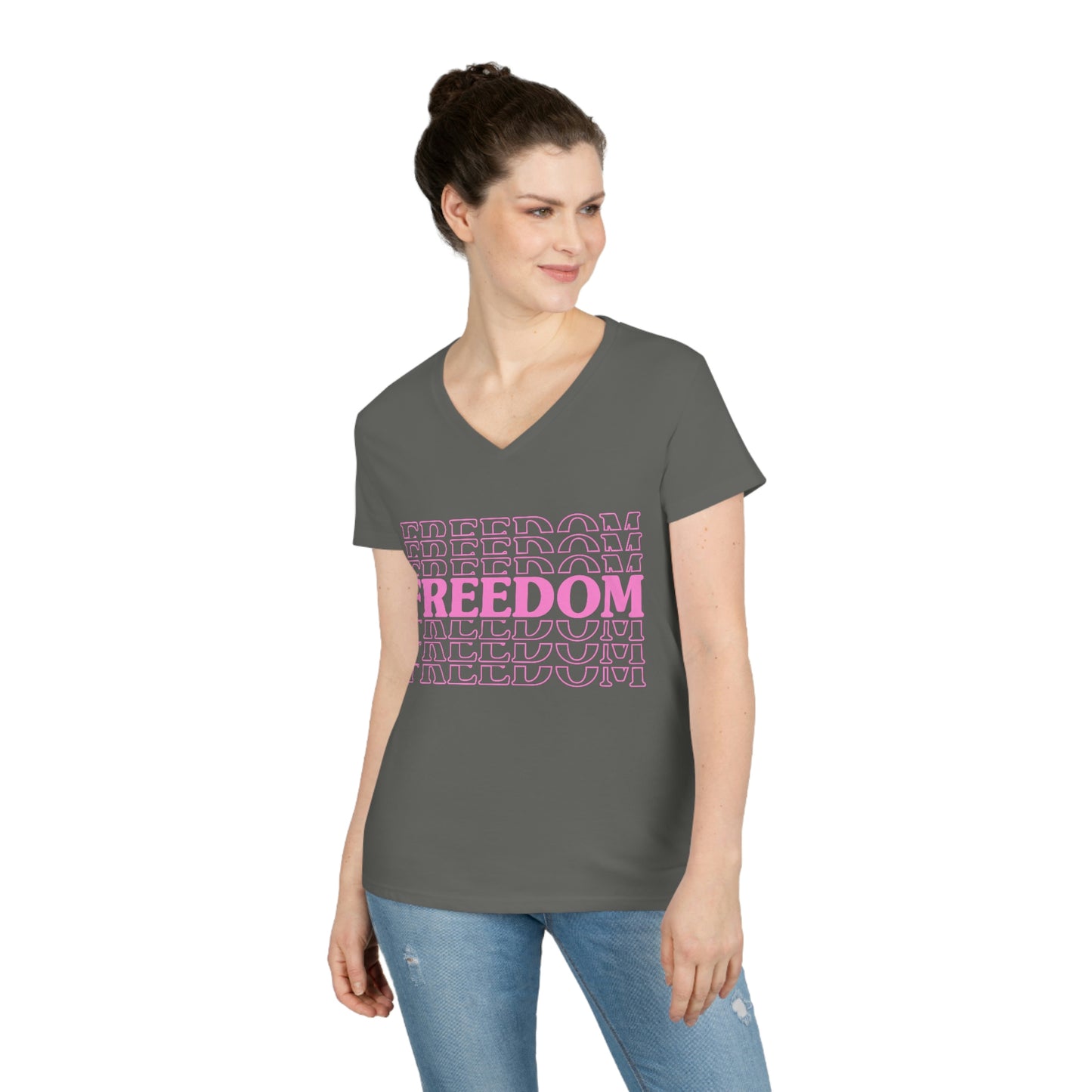 FREEDOM FREEDOM FREEDOM (Ladies' V-Neck T-Shirt)