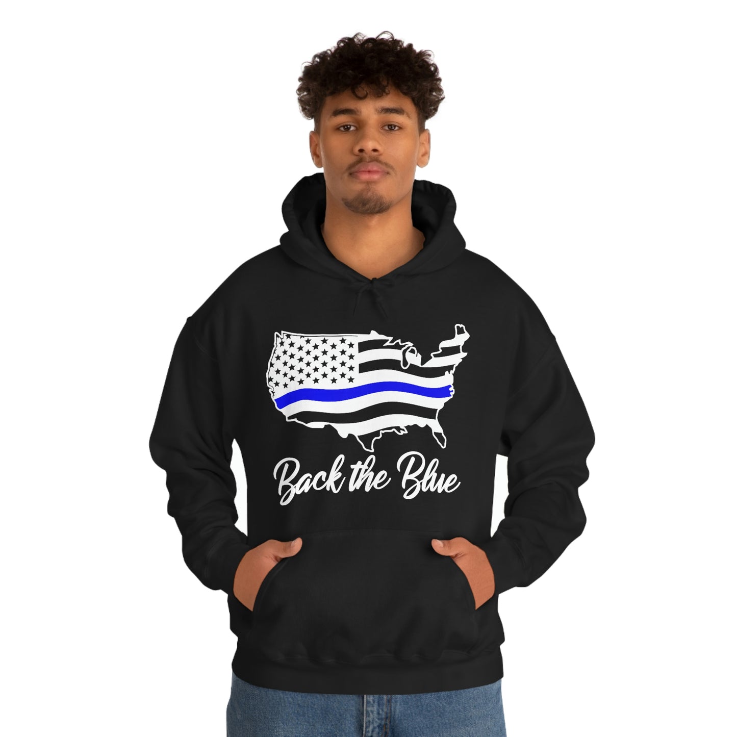 BACK THE BLUE (Unisex Heavy Blend™ Hoodie)