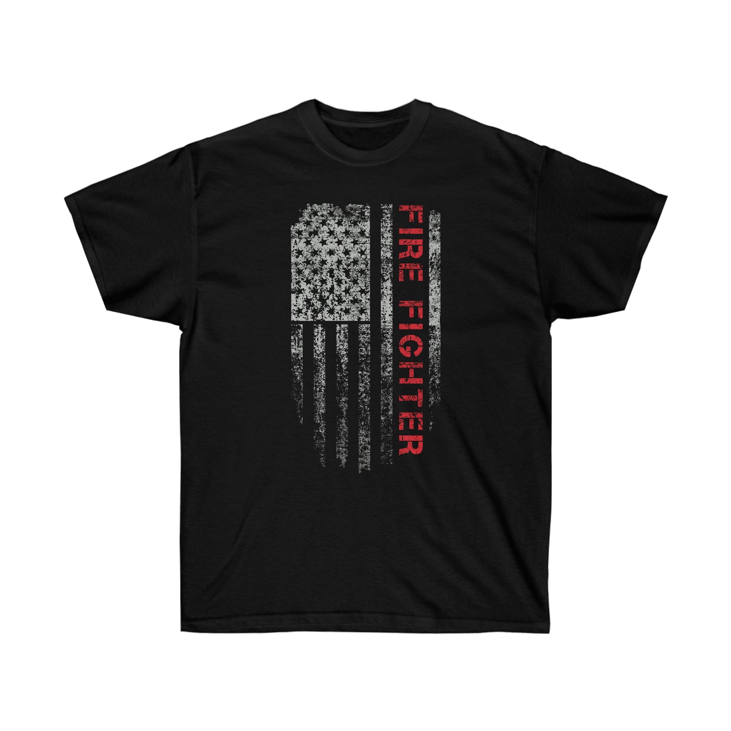 FIREFIGHTER STRESSED HANGING FLAG (Unisex Ultra Cotton Tee)