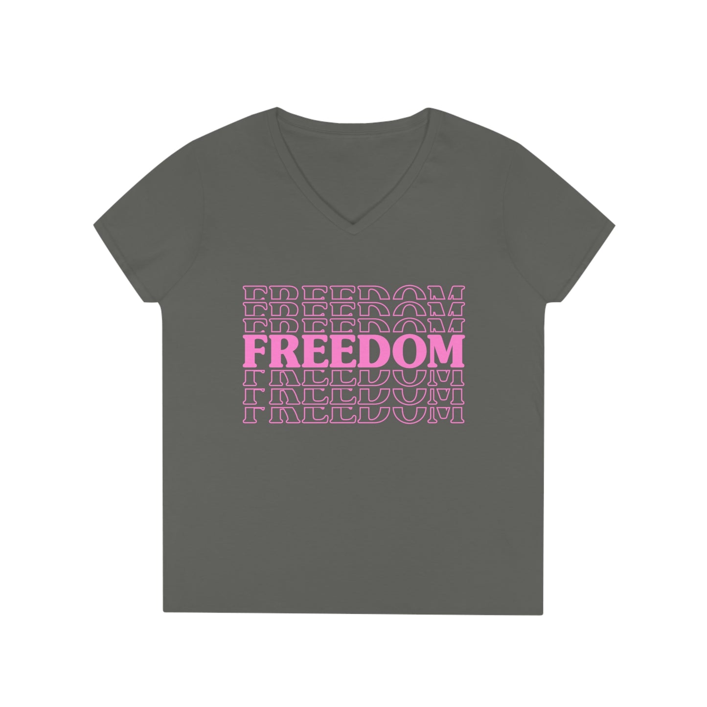 FREEDOM FREEDOM FREEDOM (Ladies' V-Neck T-Shirt)