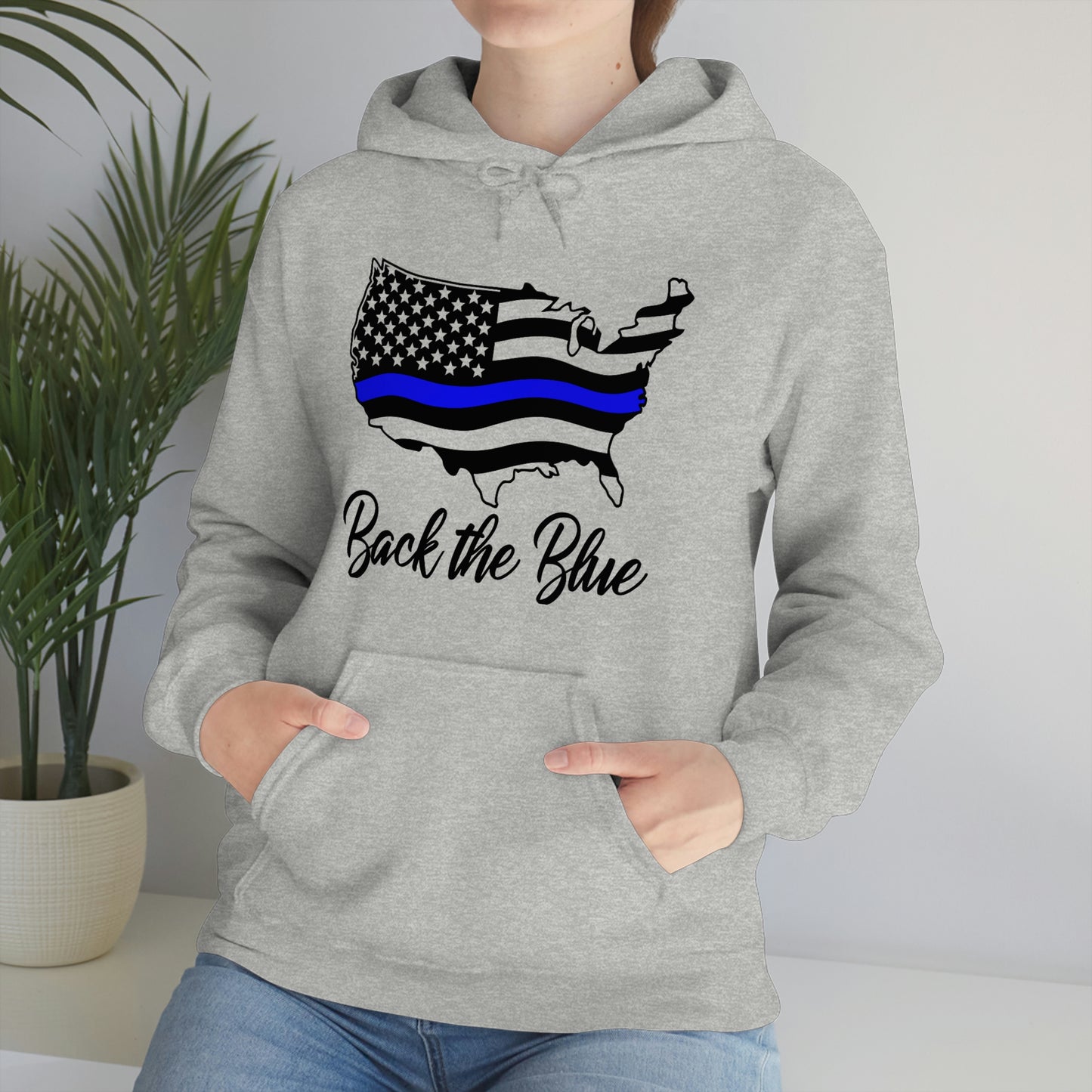 BACK THE BLUE (Unisex Heavy Blend™ Hoodie)