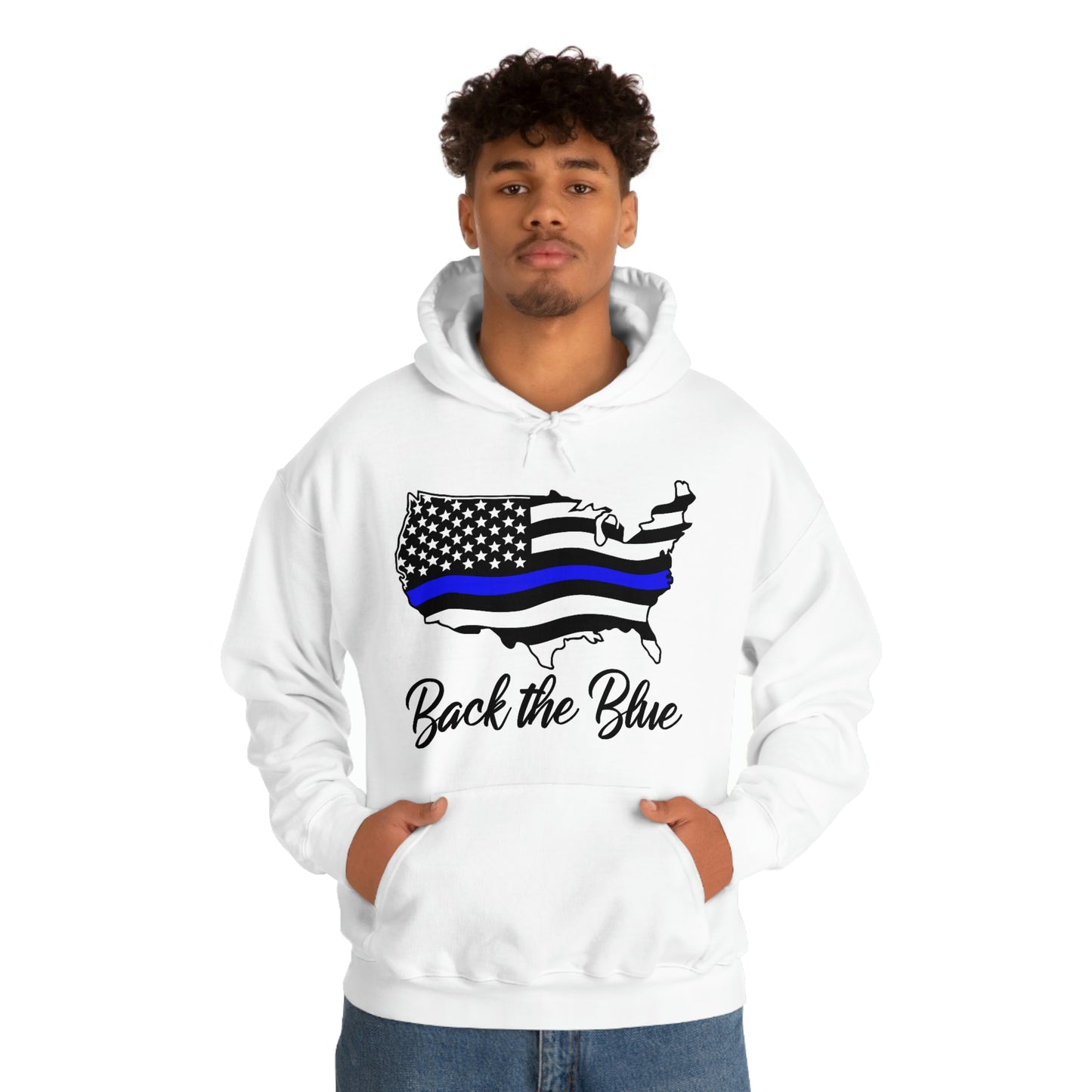 BACK THE BLUE (Unisex Heavy Blend™ Hoodie)