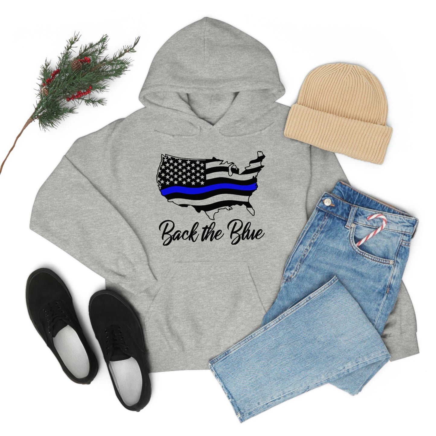 BACK THE BLUE (Unisex Heavy Blend™ Hoodie)