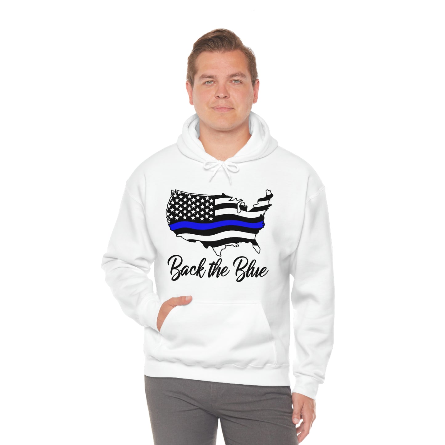 BACK THE BLUE (Unisex Heavy Blend™ Hoodie)