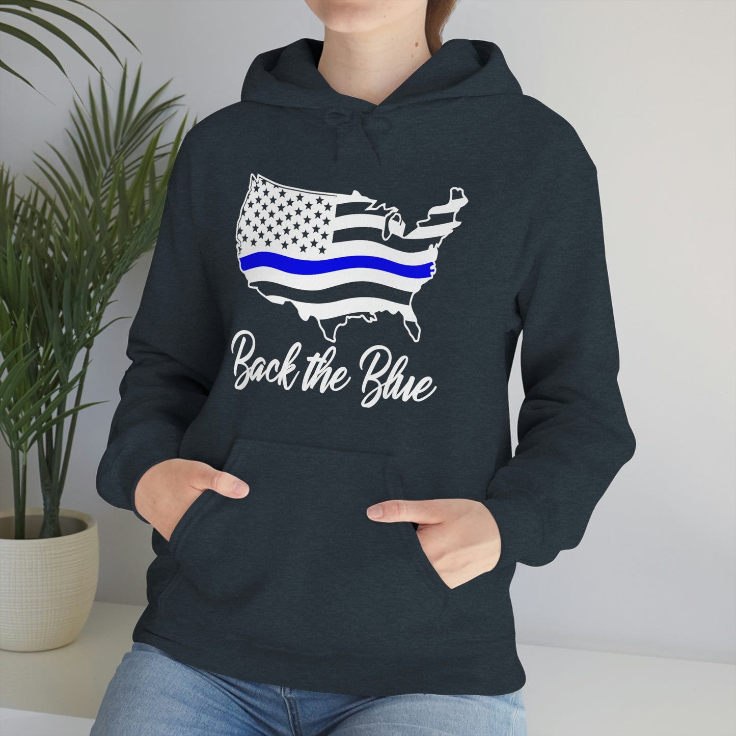 BACK THE BLUE (Unisex Heavy Blend™ Hoodie)