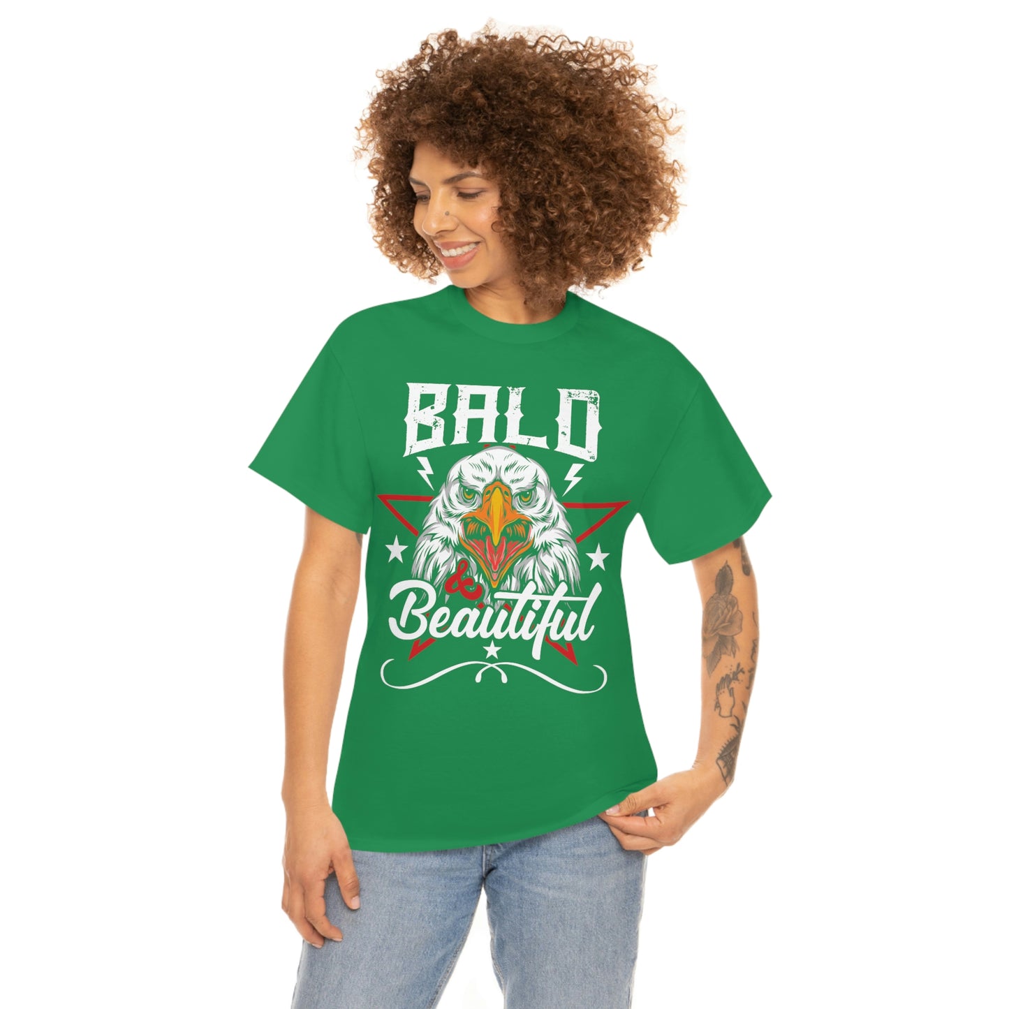 BALD & BEAUTIFUL EAGLE (Unisex Heavy Cotton Tee)